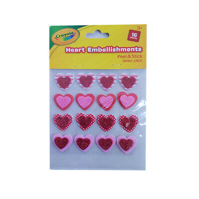 Crayola Peel & Stick Heart Embellishments RRP 1 CLEARANCE XL 99p